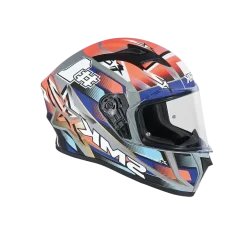 SMK STELLAR SPORTS #UNO MA657 Full Face Motorcycle Helmets Red Blue Grey