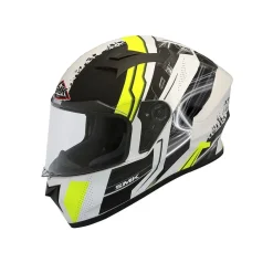 SMK STELLAR SWANK MA124 Full Face Motorcycle Helmets Matte Black Fluo Yellow Grey