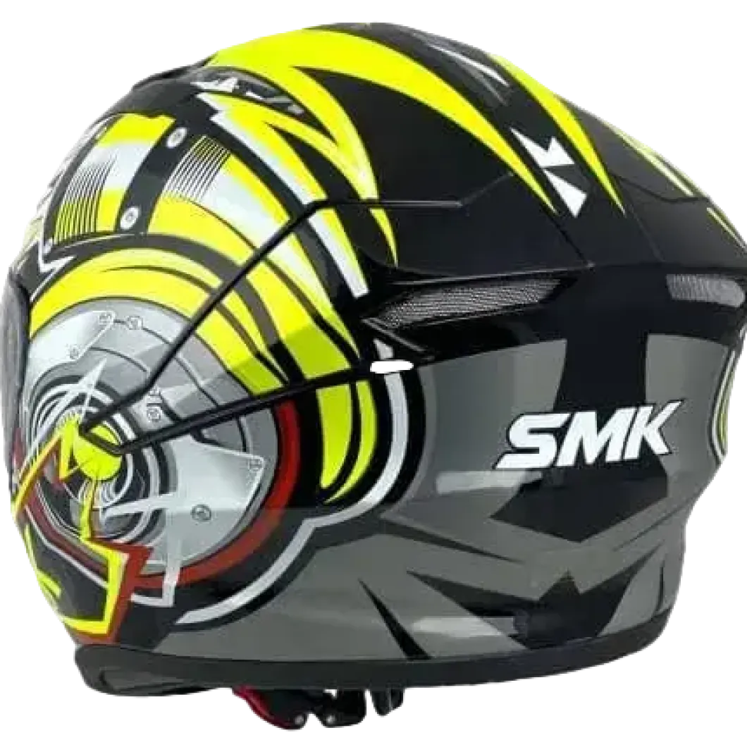SMK STELLAR TURBO GL246 Full Face Motorcycle Helmets Black White Fluo Yellow