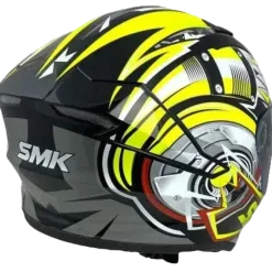 SMK STELLAR TURBO GL246 Full Face Motorcycle Helmets Black White Fluo Yellow