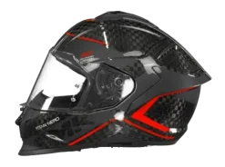 SMK TITAN CARBON GL263 Full Face Motorcycle Helmets Black Red 22.06
