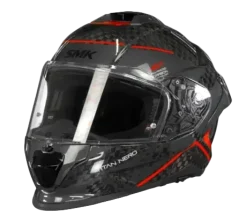 SMK TITAN CARBON GL263 Full Face Motorcycle Helmets Black Red 22.06