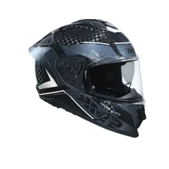 SMK TITAN CARBON GL261 Full Face Motorcycle Helmets Black White Grey