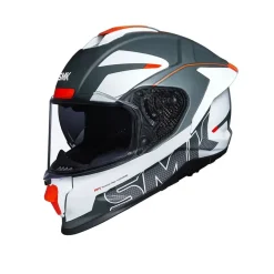 SMK TITAN FIREFLY MA613 Full Face Motorcycle Helmets Matte Grey White