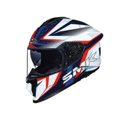 SMK TITAN SLICK GL153 Full Face Motorcycle Helmets Blue Red White