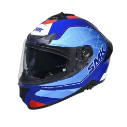 SMK TYPHOON MA553 Full Face Motorcycle Helmets Matte Blue Red White