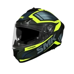 SMK TYPHOON THORN MA848 FULL FACE MOTORCYCLE HELMETS BLACK GREY YELLOW FLOU