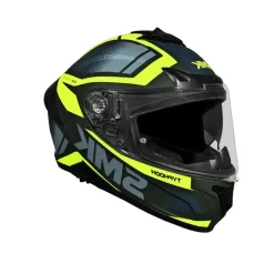 SMK TYPHOON THORN MA848 FULL FACE MOTORCYCLE HELMETS BLACK GREY YELLOW FLOU