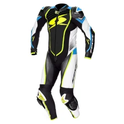 SPYKE ARAGON RACE 1PC Motorcycle Suit Blue Black Fluorescent Yellow