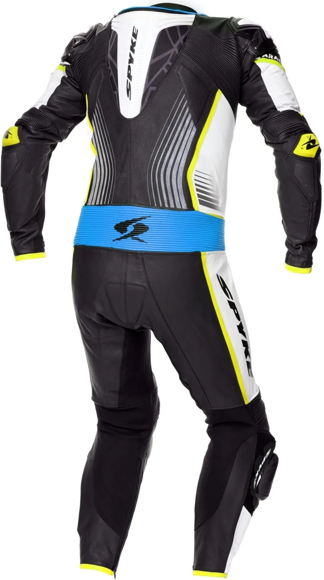 SPYKE ARAGON RACE 1PC Motorcycle Suit Blue Black Fluorescent Yellow