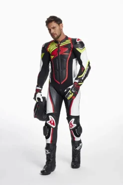 SPYKE ARAGON RACE 1PC Motorcycle Suit Fluorescent Yellow Black