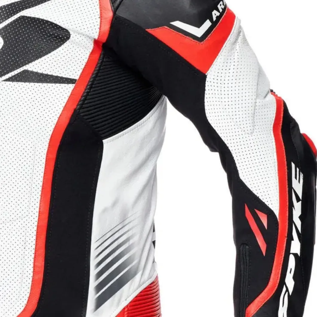 SPYKEARAGON RACE 1PC Motorcycle Suit Black White Red Fluorescent