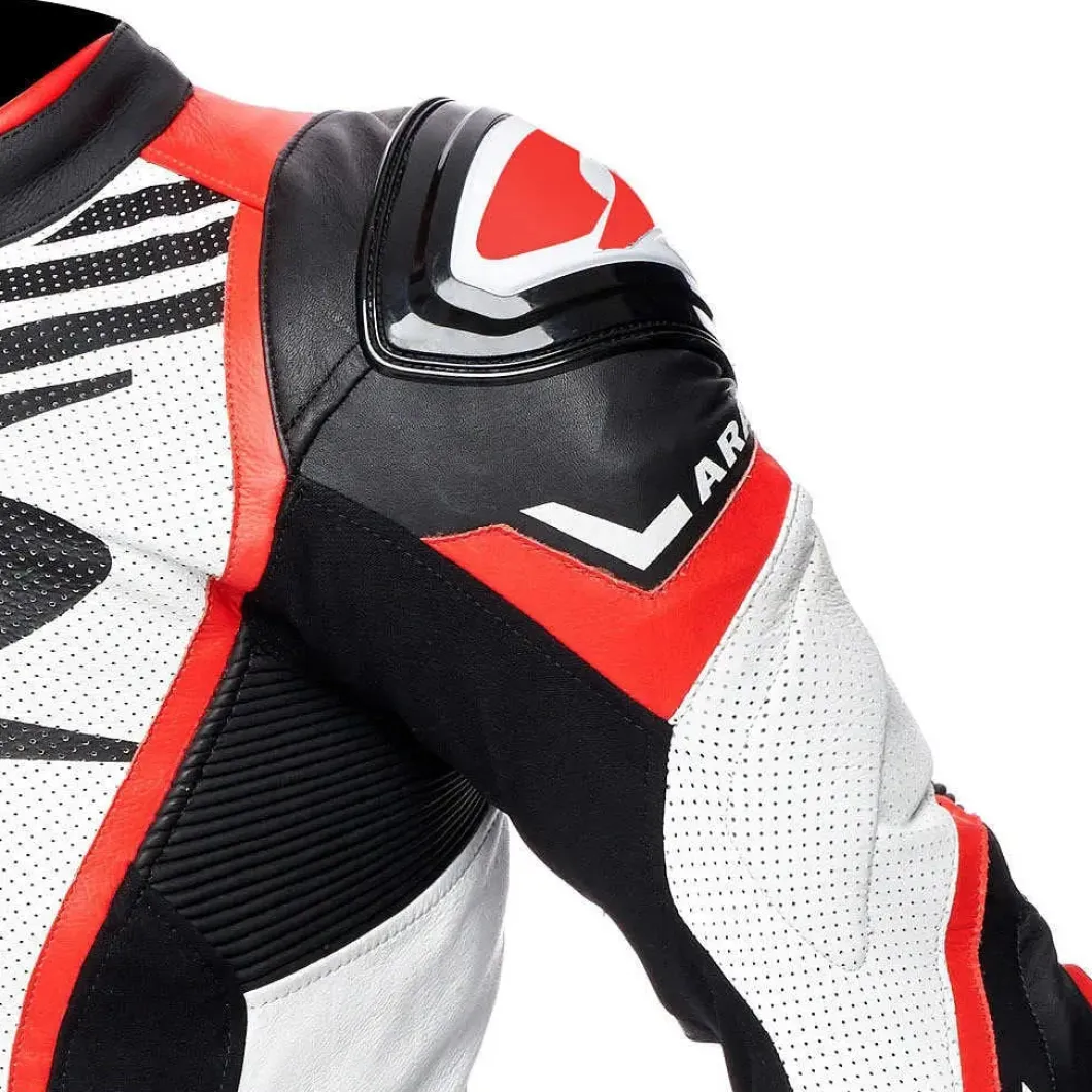 SPYKEARAGON RACE 1PC Motorcycle Suit Black White Red Fluorescent