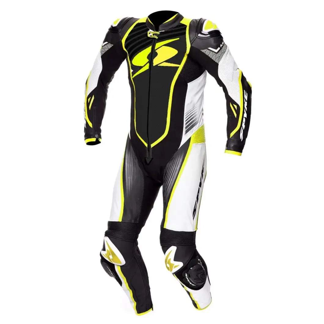 SPYKE ARAGON RACE SUIT 1PC Black White Fluorescent Yellow