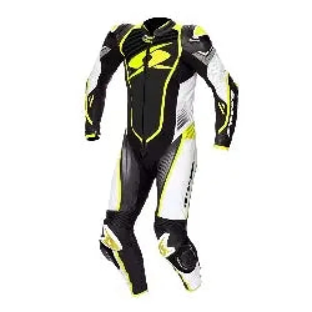 SPYKE ARAGON RACE SUIT 1PC Black White Fluorescent Yellow