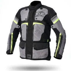 SPYKE Equator Dry Techno Men's Motorcycle Jacket Grey Anthracite Yellow