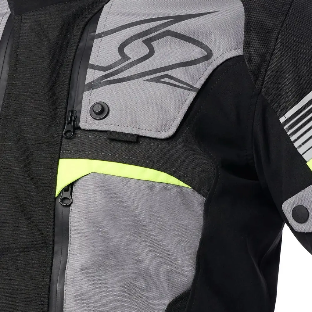 SPYKE Equator Dry Techno Men's Motorcycle Jacket Grey Anthracite Yellow