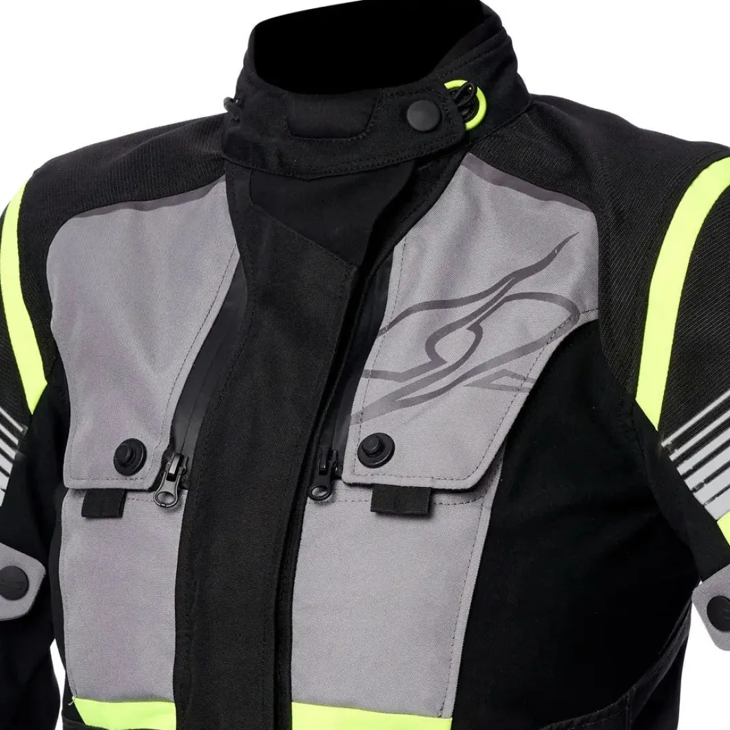 SPYKE Equator Dry Techno Men's Motorcycle Jacket Grey Anthracite Yellow