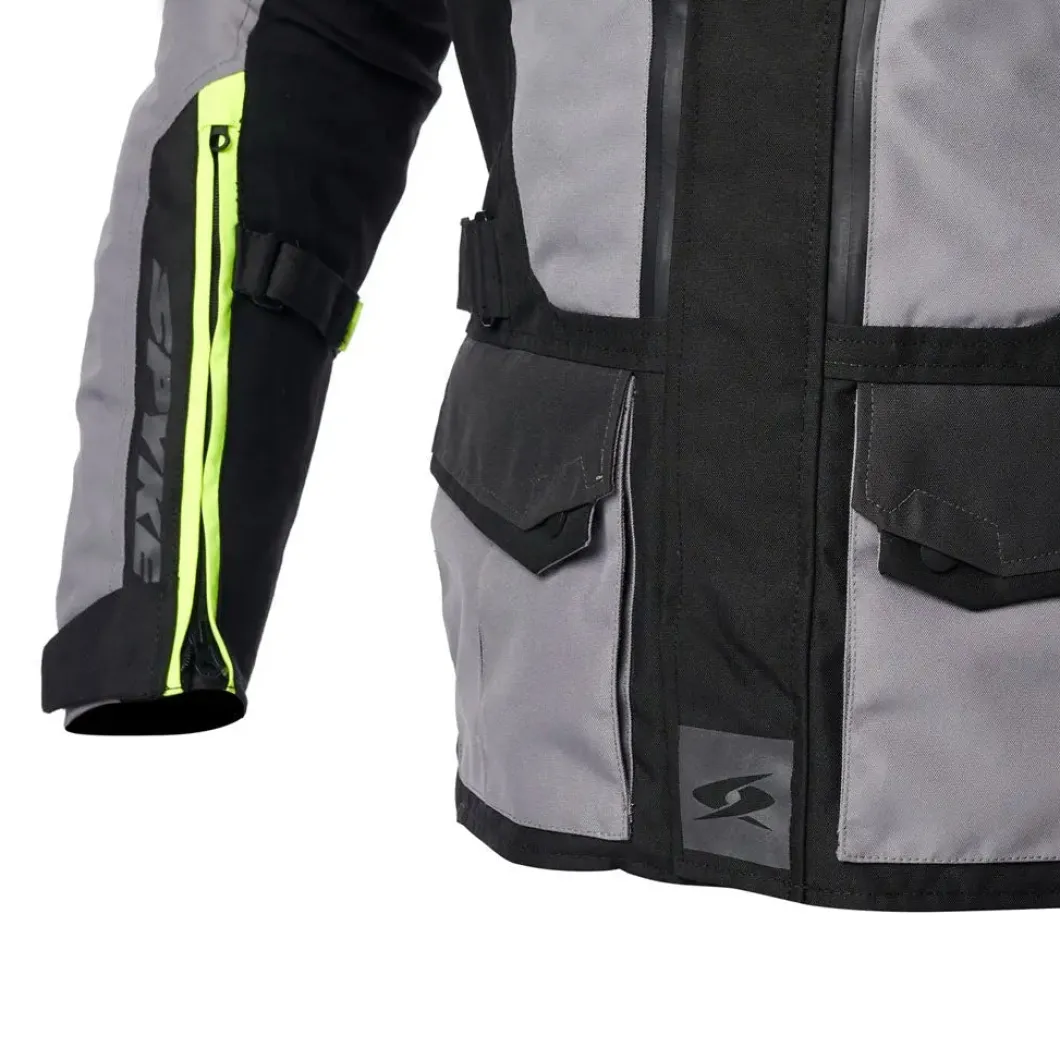 SPYKE Equator Dry Techno Men's Motorcycle Jacket Grey Anthracite Yellow