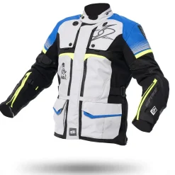SPYKE Equator Dry Techno Motorcycle Jackets Men's Grey Blue Yellow