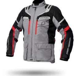 SPYKE Meridian Dry Techno Men's Motorcycle Jacket Ice Grey Black Red