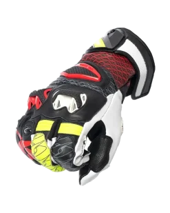 SPYKE Tech Pro Men's Racing Gloves Black White Red Flou Amarillo