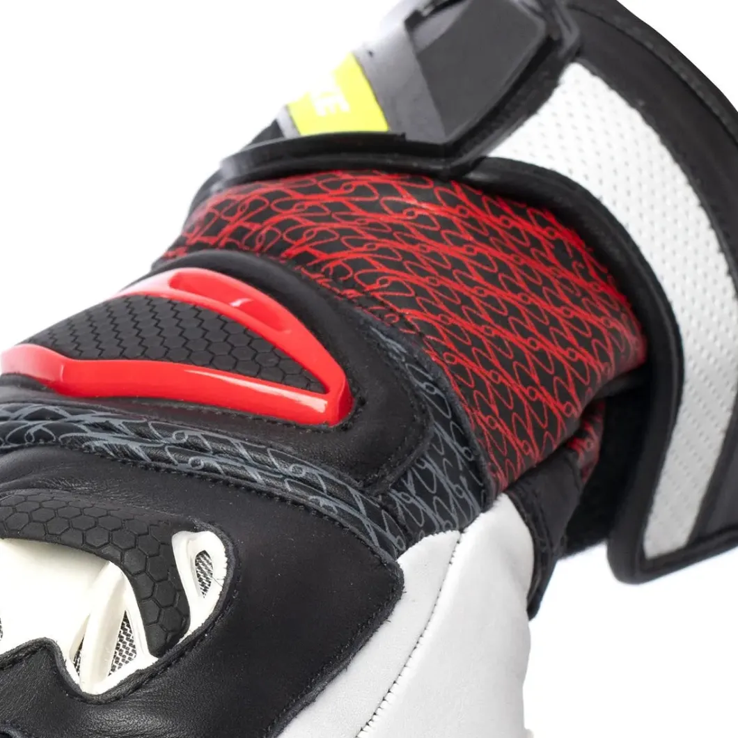 SPYKE Tech Pro Men's Racing Gloves Black White Red Flou Amarillo