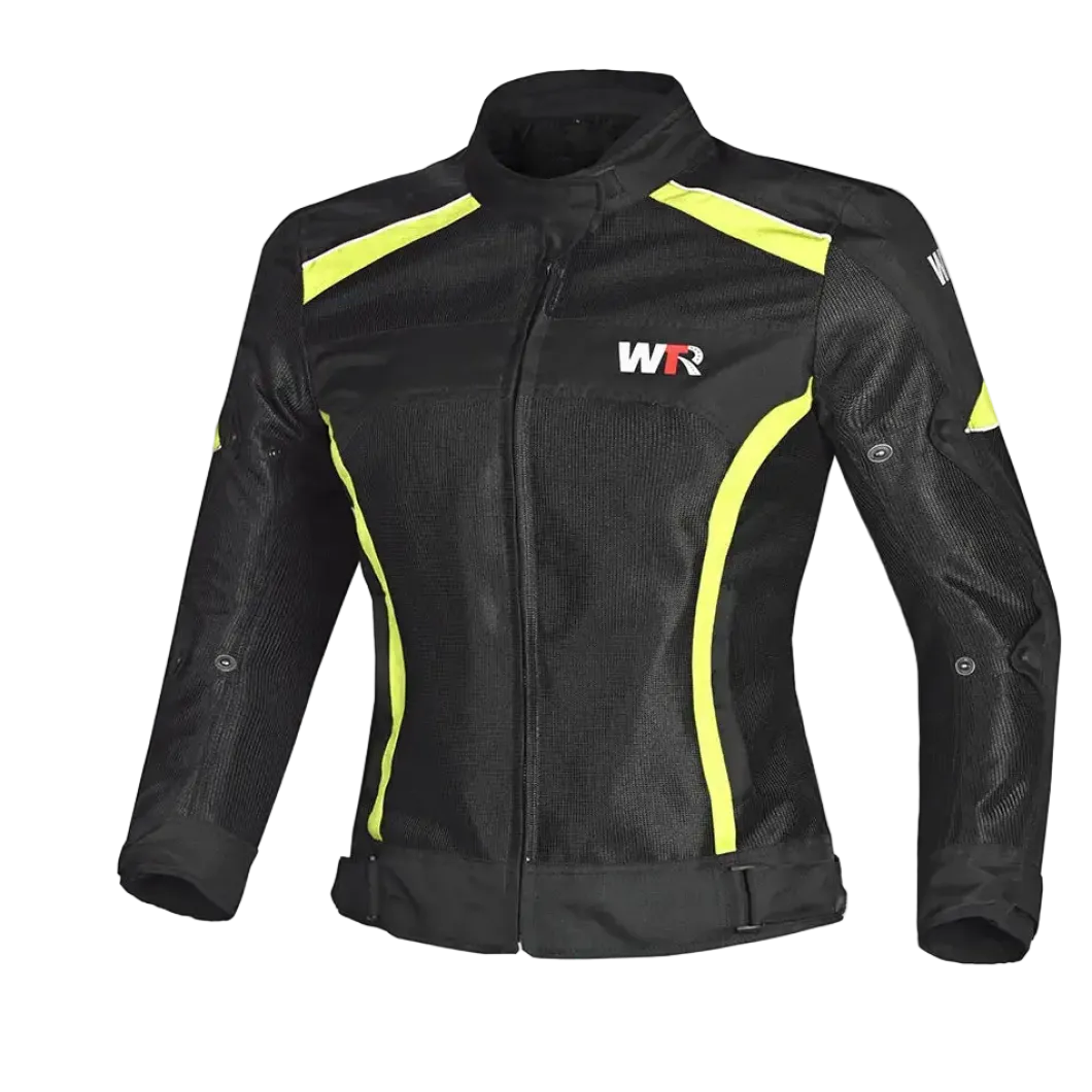 WTR - Mesh Blazer Women's Motorcycle Jacket Black Yellow Flo